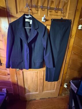 Alfred Dunner Navy Women's Blazer and Trousers Suit